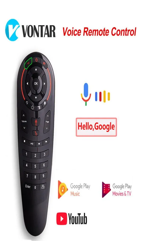 G30 Control remoto por voz G30S Air Mouse 24G Mini teclado inalámbrico IR Aprendizaje giroscopio Asistente de Google para Android TV Box PC L5994715