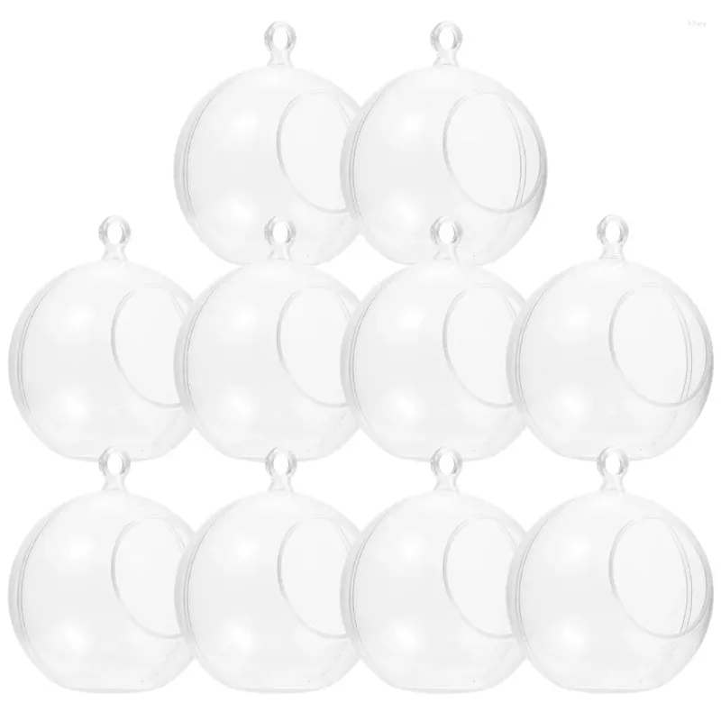 Castiçais 10 Pcs Decoração de Natal Bola Fillable Ornamentos Casaco Cabide Vaso Árvore de Plástico Claro Artesanato Bolas Árvores