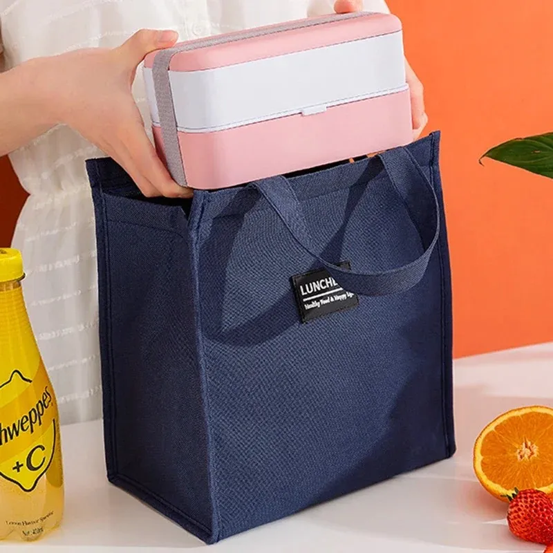 2024 mode Isolierte Mittagessen Taschen Für Männer Frauen Bento Box Organizer Wasserdicht Camping Essen Trinken Kühltasche