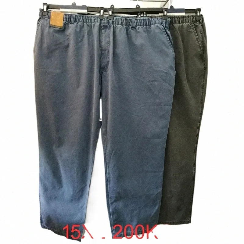 15xl 200kg Spring Autumn Men Large Size Jeans Oversize Denim Pants Elastic Waist 62 68 66 64 70 Stretch Elasticity Loose Jeans M4iz#