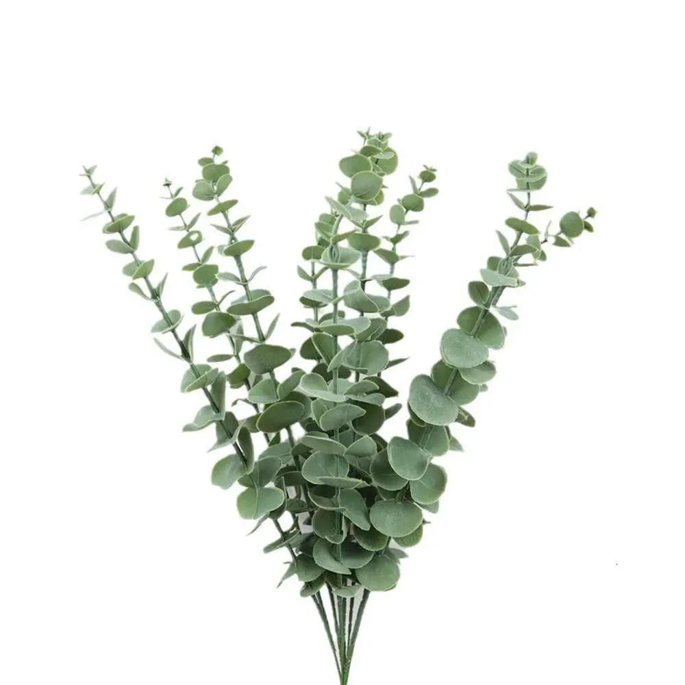 Eucalyptus 50 pièces fausses plantes feuilles matière plastique pour mariage fleur mur décoration de la maison verdure plante feuille décor