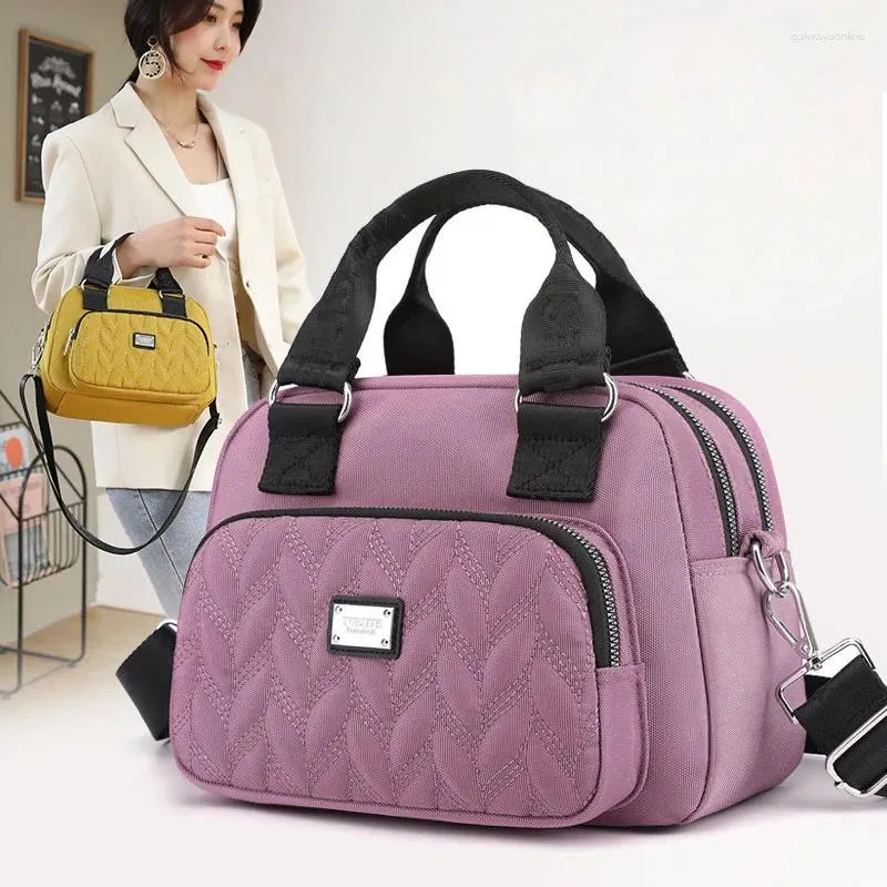 Bag Waterproof Nylon Crossbody Bags For Women 2024 Small Over The Shoulder Messenger Women's Handbag Cloth Summer Purple