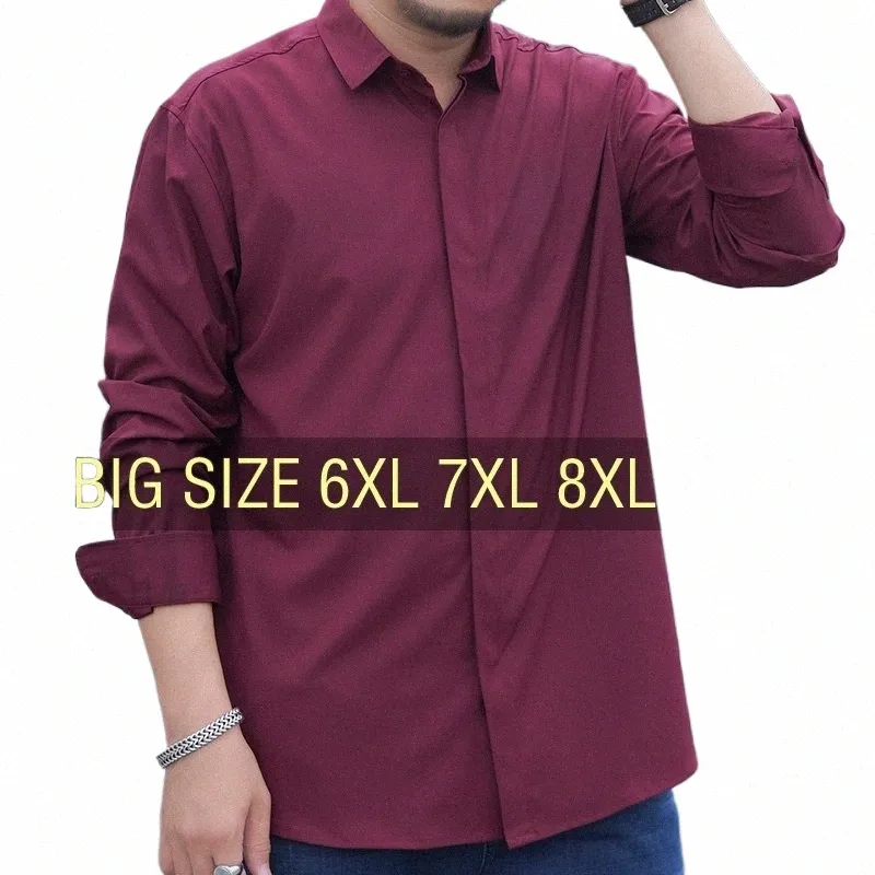 Erkek gömlek gündelik büyük boy lg kolu tam artı boyut 6xl 7xl 8xl 10xl 12xl resmi fi katı siyah beyaz retro dropship 53as#