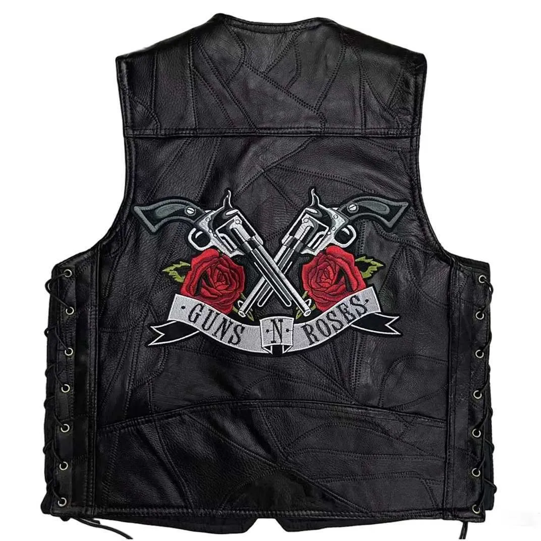 【新品未使用】RIDERS FAKE LEATHER VEST Idopy Men`s Faux Leather Vest Adjustable Lace Up Sides