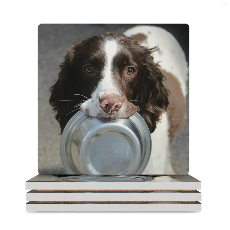 Table Mats Supper Please Ceramic Coasters (Square) For Coffee Cups Anti Slip Animal Mugs