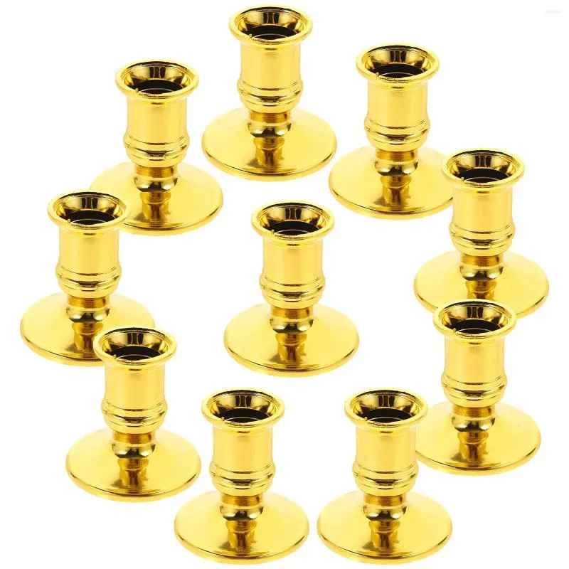 Candle Holders 20 PCS Electronic Base Gold Table Decor Nice Stick Pretty Creative Candleholder Plastic Desktop Candlestick