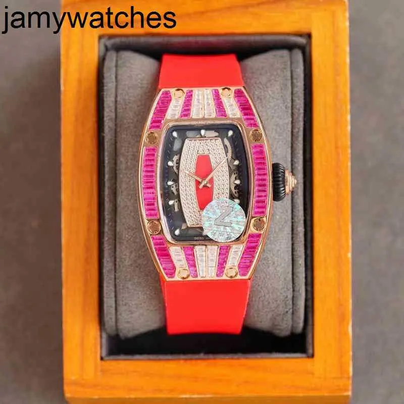 Date Richardmill Luxury Watch Wristwatch Business Leisure RMS07-01 Machinerie Automatique Case Full Diamond Tape Women's