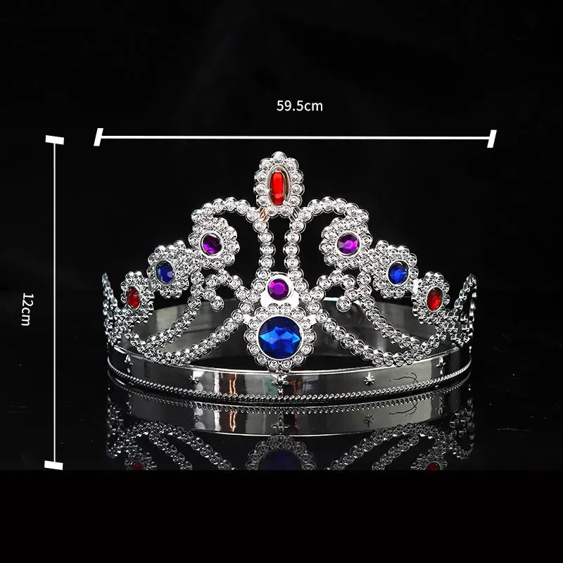 Party Cosplay Crown King Queen Princess royal diamond gem crown children adults crown headwear halloween christmas Hair Accessories C4239