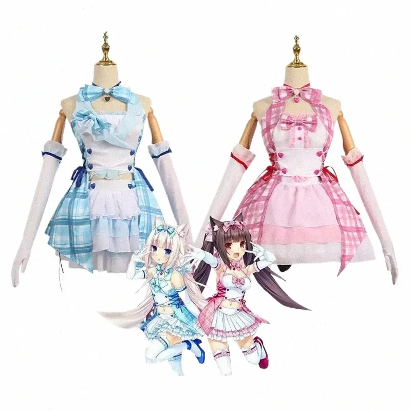 in magazzino UWOWO NEKOPARA Vaniglia Costume Cosplay New Maid Dr Idol Stage Chocola Vaniglia Costume teatrale Halen Outfit c8ES #