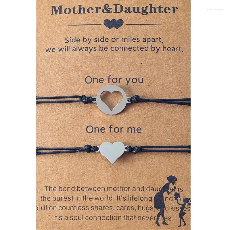 Charm Bracelets Mother Daughter Mommy And Me Heart Matching Wish Bracelet Gift From Mom Birthday Christmas Gifts