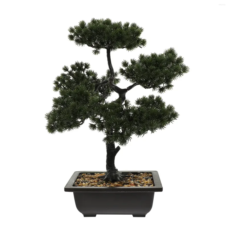 Fleurs décoratives pour hommes de chambre simulation de décoration bienvenue pine petits pots intérieurs simulés le bonsaï arbre