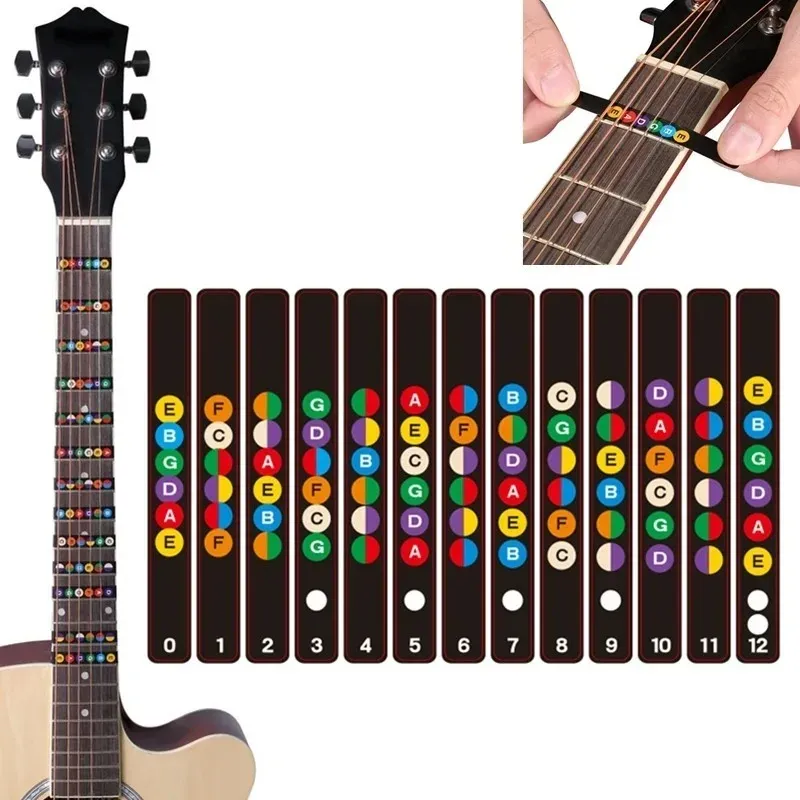 Universal Water Resistant Guitar Fretboard Note Labels Fingerboard Fret Stickers 2 Colors Optional