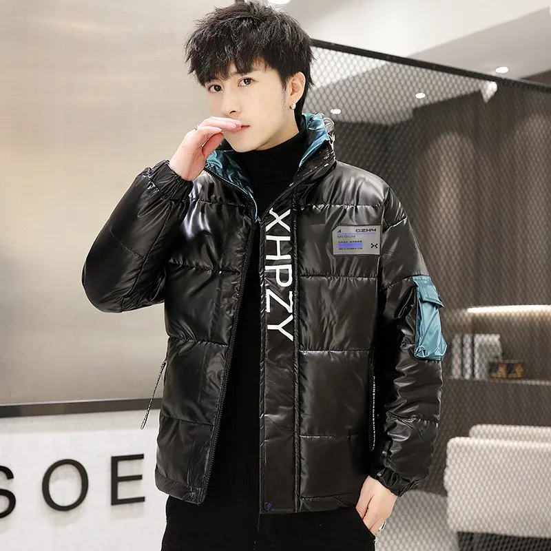 DHgate 2024Mens Reflective Waterproof Winter Coat Stand Collar Warm Parka Jacket Apparel