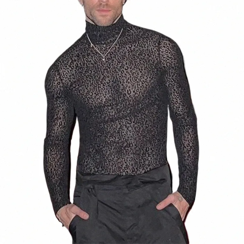 DHgate.com:Mens Leopard Print Turtleneck Mesh Camisetas DHgate.com:Mens Leopard Print Turtleneck Mesh Camisetas