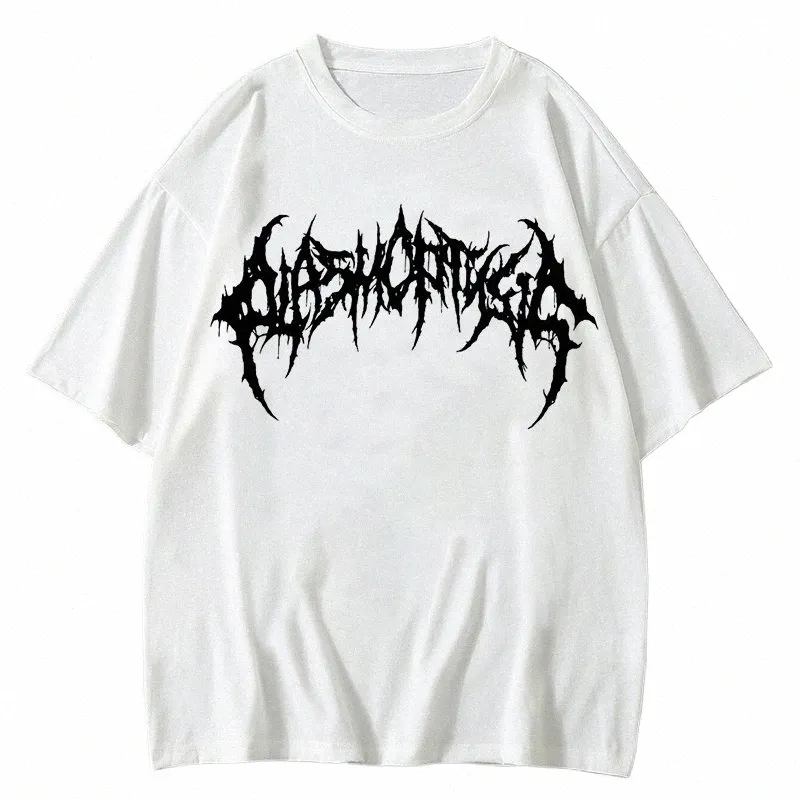 Männer T-Shirts Grafik Streetwear Hip Hop Goth Sommer Y2K Print Harajuku Kurzarm Cott Tops T-Shirts Übergroße T-Shirt Kleidung x2OQ #