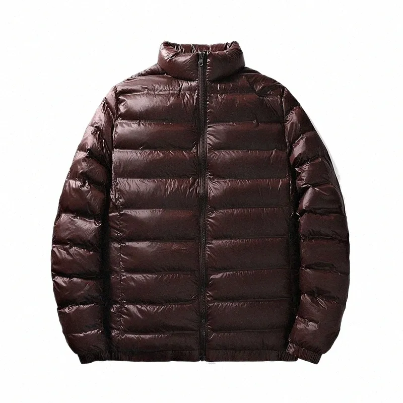 Nya mäns Autumn Winter 2023 Stand Collar Lightweight Down Cott Jacket Korean är en Fible Versatile Warm Cold Proof Coat M3EF#