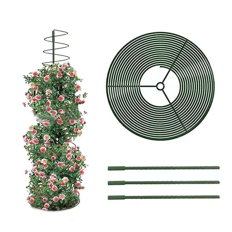 Supports en spirale pour plantes en treillis, aide à l'escalade, ensemble de supports en métal pour la maison, le jardin, la cour, les plantes d'intérieur, la vigne, la fleur vers le haut