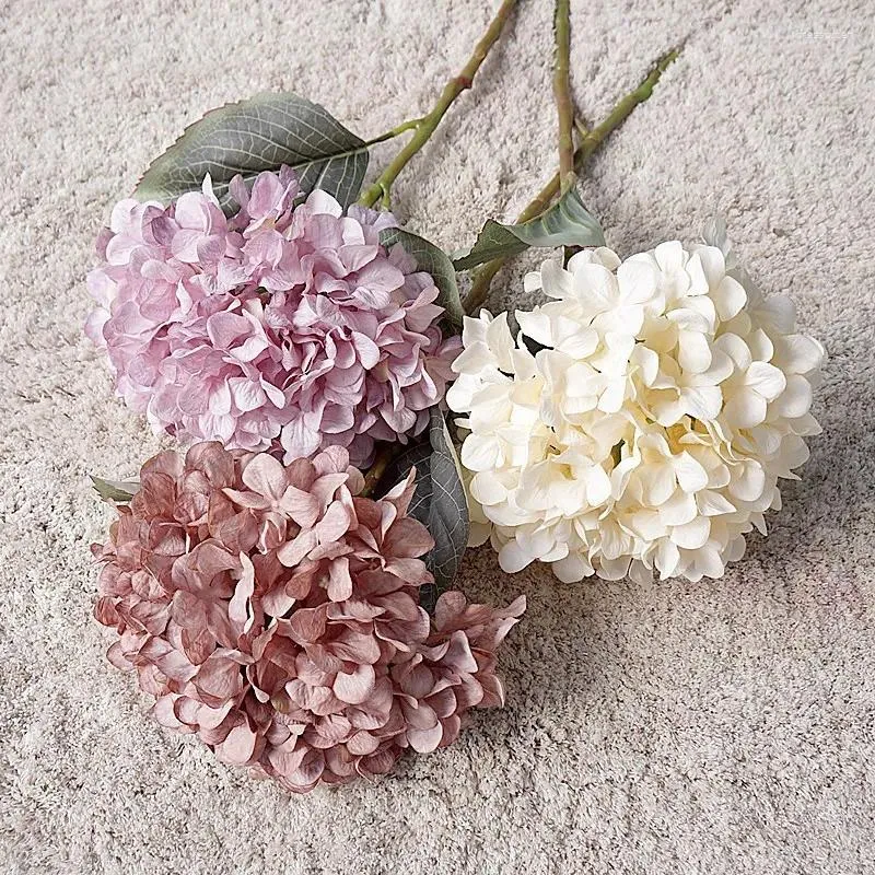 Fleurs décoratives Fleur artificielle Hortensia Branche Home Decoration Handmade Wedding Mariage Pographie Bouquet de mariée Falul