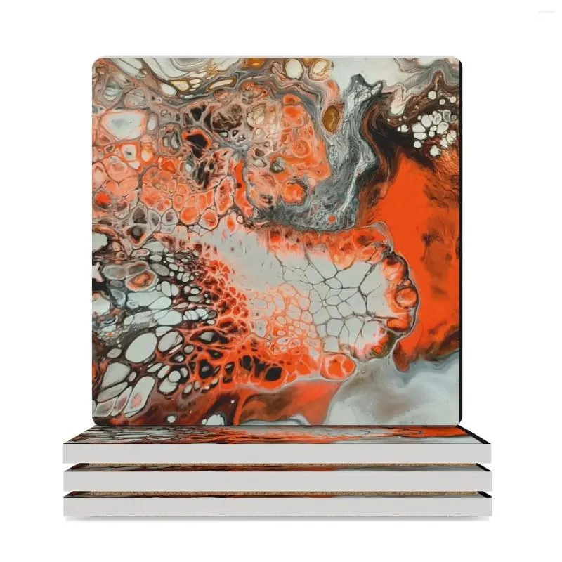 Tapis de table Fire N Ash About Pour Art Sous-verres en céramique dramatiques (carrés) Blanc pour céramique Thé de Noël Animal