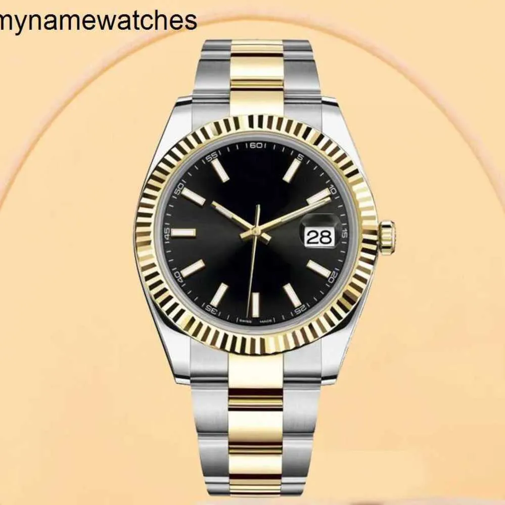 Rolaxs Watch Swiss Watches Automatic Horloges Datum bara för män Lyxdesigner Högkvalitativ räfflad rem Steel Strap Waterproof Gift Mechanical Mo
