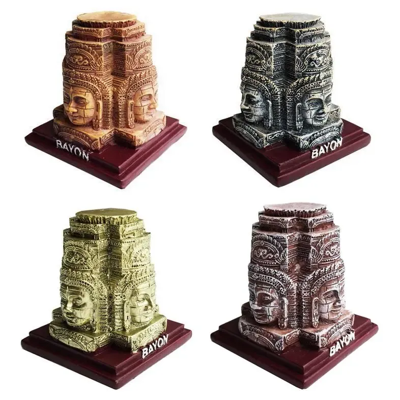 Скульптуры Улыбка кхмера в Ангкор-Вате, Камбоджа Творческие изделия из смолы Туризм Сувенирная коллекция подарков Домашний декор