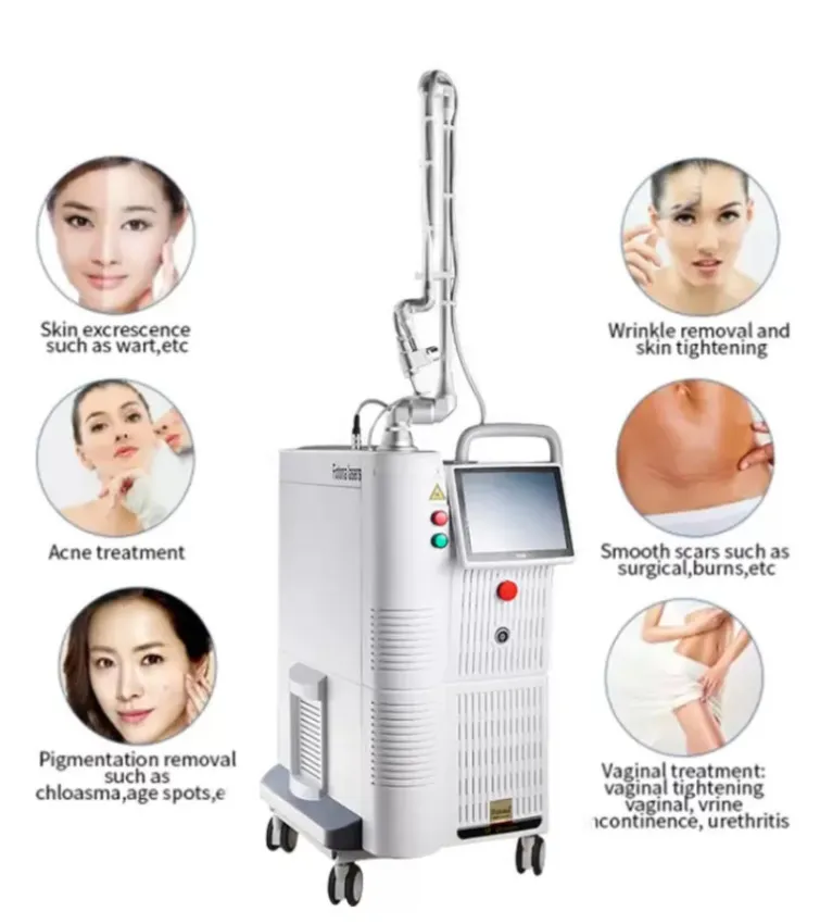 Slimming Machine Co2 Fractional Laser Machine 10600Nm Cosmetic Skin Resurfacing Acne Scars Vaginal Tightening Dot Matrix R-F Ski