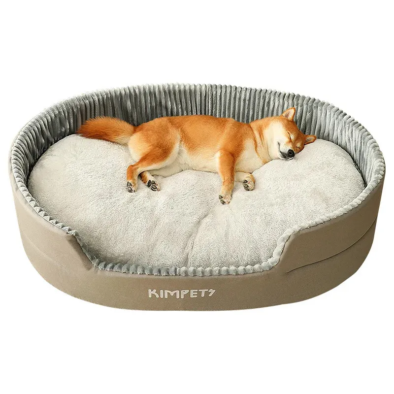 犬のベッド洗える犬小屋の四季節ペットの大きなソファとベルベット厚い深い睡眠クッション子犬マット小さな犬240328