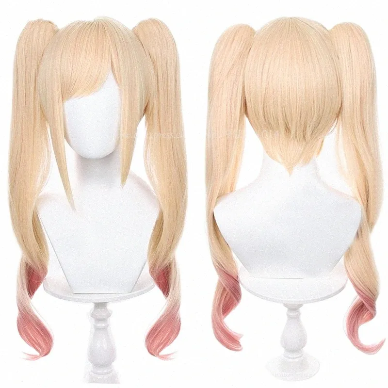 Anime COS Cosplay Cameriera Kitagawa Marin Kitagawa Parrucca Cosplay Blde Rosa Pytail Parrucca Parrucca sintetica resistente al calore 992j #