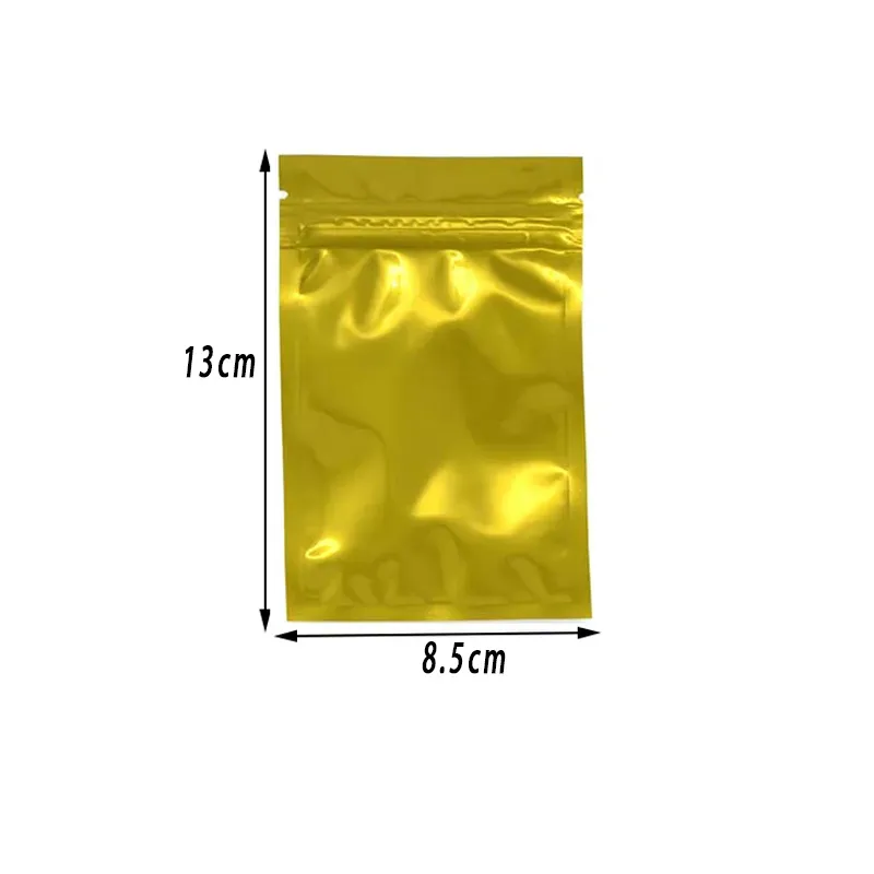 8.5x13cm Reflect Light Pouches Waterproof Food Storage Bag Mylar Plastic Bags Wholesale Cookie Spice Powder Zip Pouch