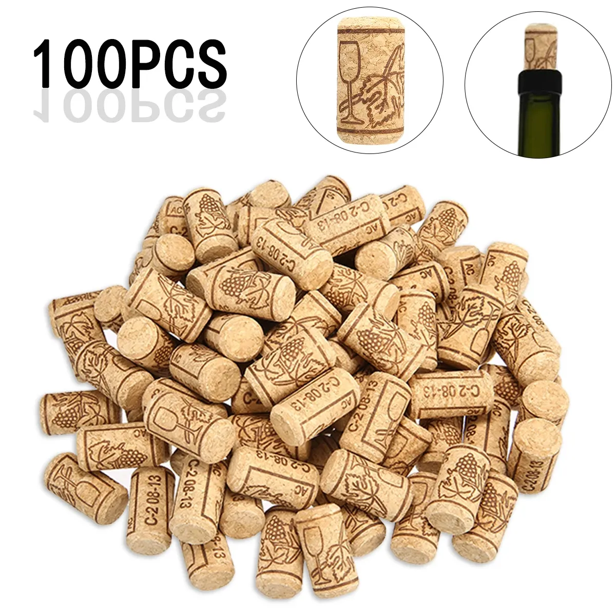 Tillbehör 100st/Lot Wine Cork Bungs Beer Diy Wine Bottle tätning Stopper Bungs Plug 21*40mm Home Brewing Wine Bottle Cork Bungs Supplies