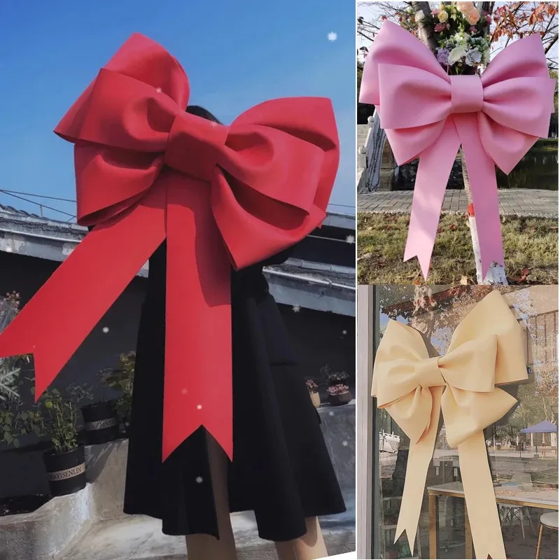 DIY Large Bowknot Shop Door Decoration 4S Shop Car Wedding Party Festivity Occasion Decoration Christmas Big Bow 240315