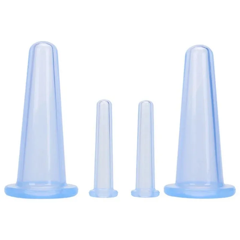 4 pçs silicone cupping sucção pode vácuo rosto perna braço relaxamento massagem copo anti celulite copo massagem a vácuo ventosas