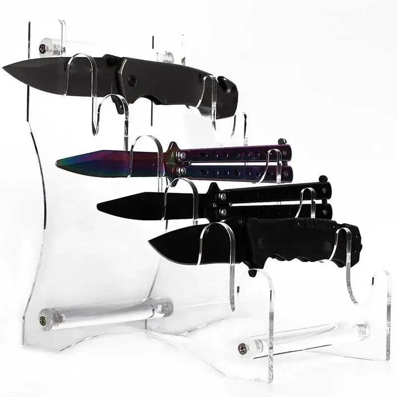 Racks Knife Display Stand 2D Clear Acrylic Cutery Block Cutlery Holder Dekorativ knivstativ Display Rack för kniven