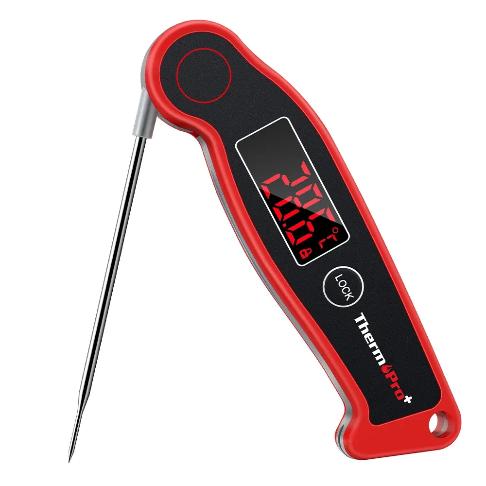 Meters ThermoPro TP19 Waterdichte vleesthermometer Direct aflezen 90 seconden AutoOff Grill BBQ-thermometer Met 2 inch LED-display