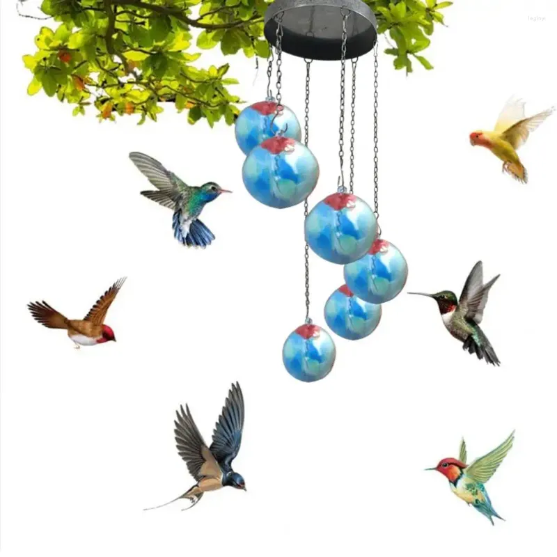 Otros suministros de aves Alimentador de color atractivo Durable Hummingbird Wind Chime para alimentación al aire libre Ventana encantadora
