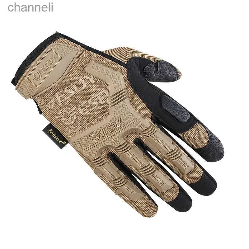 Tactical Gloves ESDY Fans Training Climbing Wearproof Combat Outdoor Hunting Shooting Cycling Antiskid Full Finger Mittens YQ240328