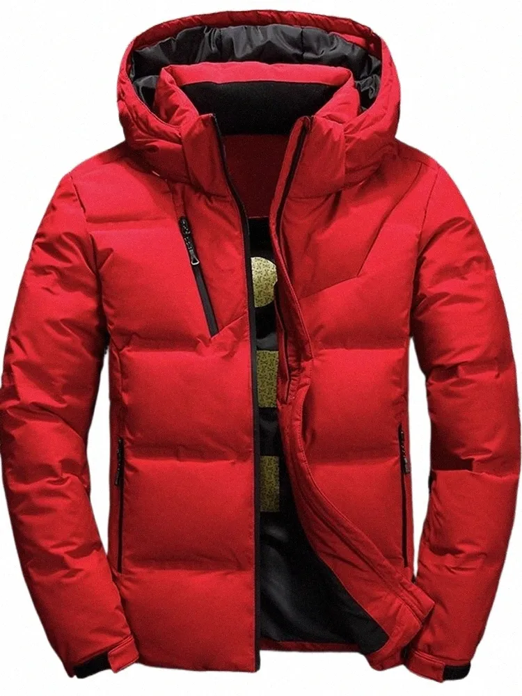 Gaaj Marca Uomo Piumino Parka Felpa con cappuccio Cappotto invernale caldo Anatra bianca Spessa Puffer Giacca a vento Parka Giubbotti Cappotto Anorak Uomo E5LH #