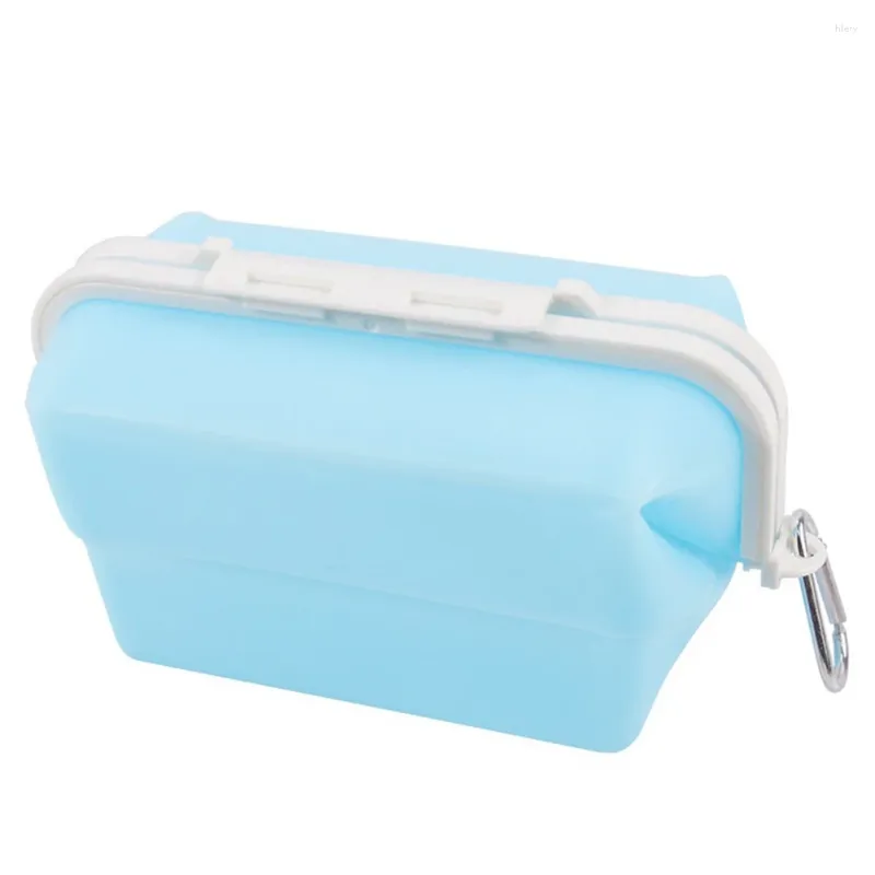 Kitchen Storage Silicone Food Bag Reusable Snack Bags Fresh-Keeping Sealed Leak-Proof Zipper Closure Blue