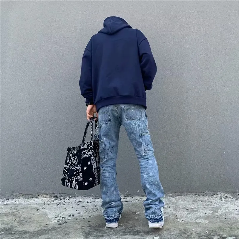 DHgate.com:Y2K Cargo Flare Jeans for Men, Painting Patch DHgate.com:Y2K Cargo Flare Jeans for Men, Painting Patch