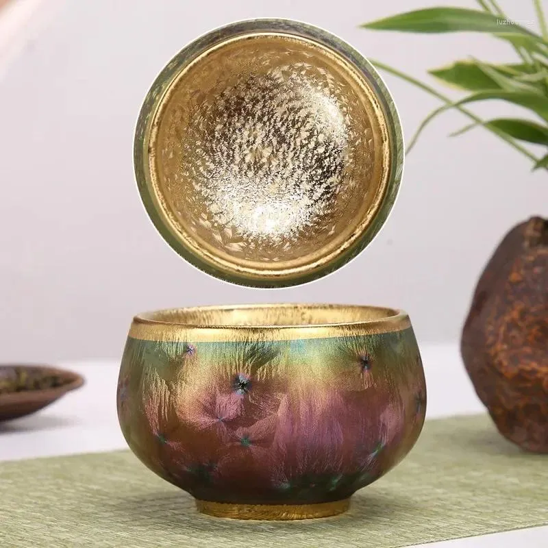 Tazze da tè Tazza in ceramica colorata dorata Tazza singola singola Jianzhanyao che cambia ciotola principale