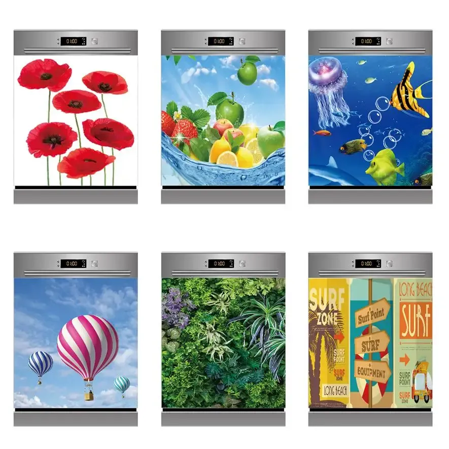 Pegatinas Etiqueta autoadhesiva para lavavajillas Mural de pared removible impermeable Decoración de puerta de gabinete Póster DIY Tamaño personalizado Foto Decoración del hogar