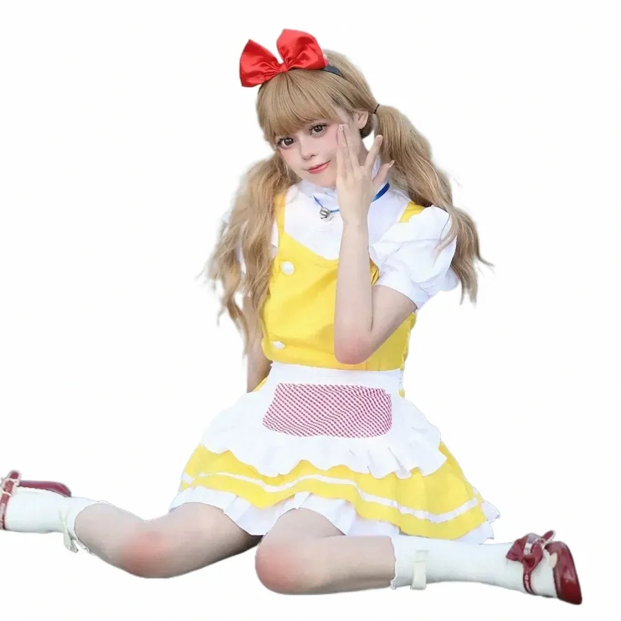 japanese Lolita Maid Costume Cosplay Gnt with Polyester Material and Short Skirt for Cosplay Female Cos Apparel z4EV#