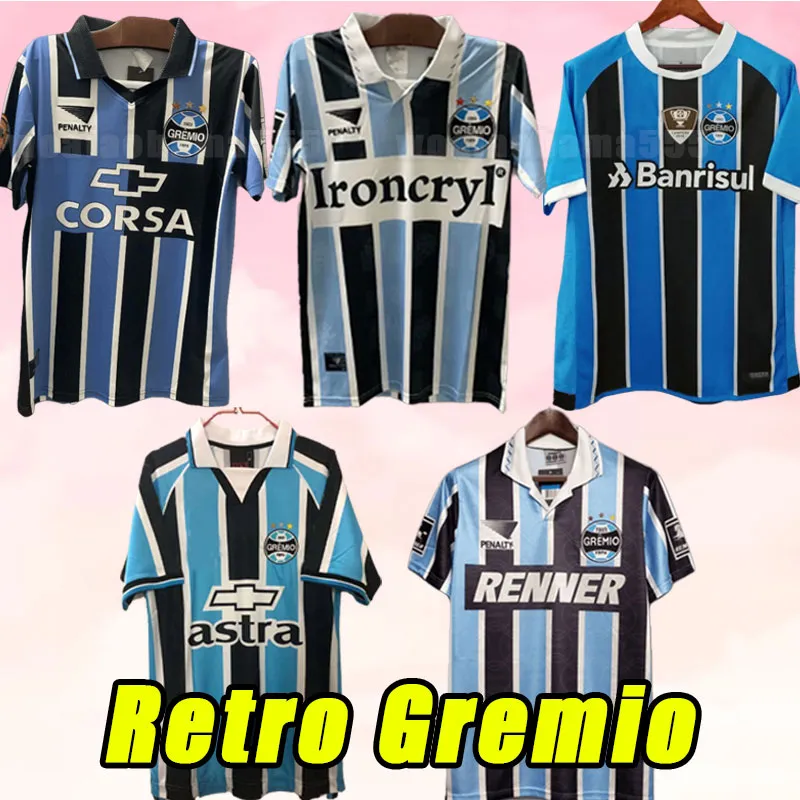 2000 Grêmio RONALDINHO Mens Retro Soccer Jerseys Home Azul Preto Camisas de Futebol Camisetas de Futebol Uniformes 1997 1998 97 98 00 01 ZINHO NENE WARLEY