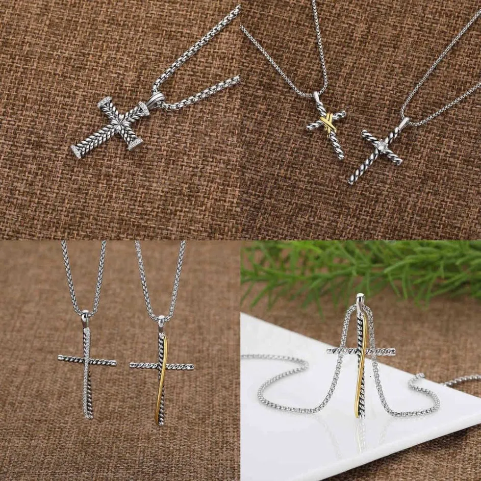 18K Gold Plated 50cm length designer necklace Silver Cross Chain Pendant necklaces designers Classic Fashion Girl Women Fine luxur2221
