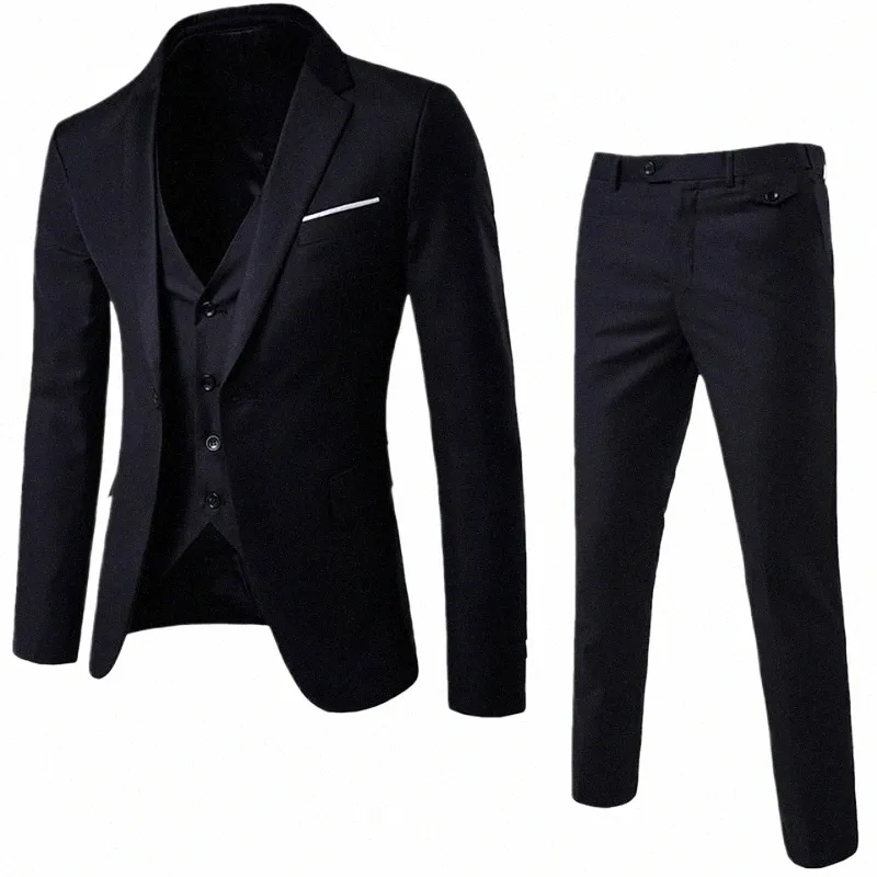 Jodimitty Homens Blazers 3 Peças Define Outono Casamento Formal 2 Ternos Elegante Busin Luxo Colete Completo Calças Casacos Jaquetas Clássicas Z0rk #