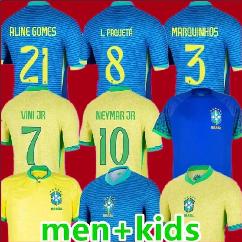 2024 Brazylijskie koszulki piłkarskie 22 23 24 Camiseta de Futbol Richarlison Neymar Jr Vini Jr. Rodrygo Brazils Casemiro G.jesus Football Shirt Brasil Maillots Football Men Kids