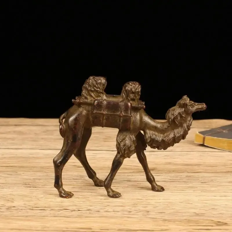 Heykeller vintage mor bakır çöl devesi küçük heykel masaüstü dekorasyon süsü hayvan figürinler hediyeler oturma odası dekor el sanatları