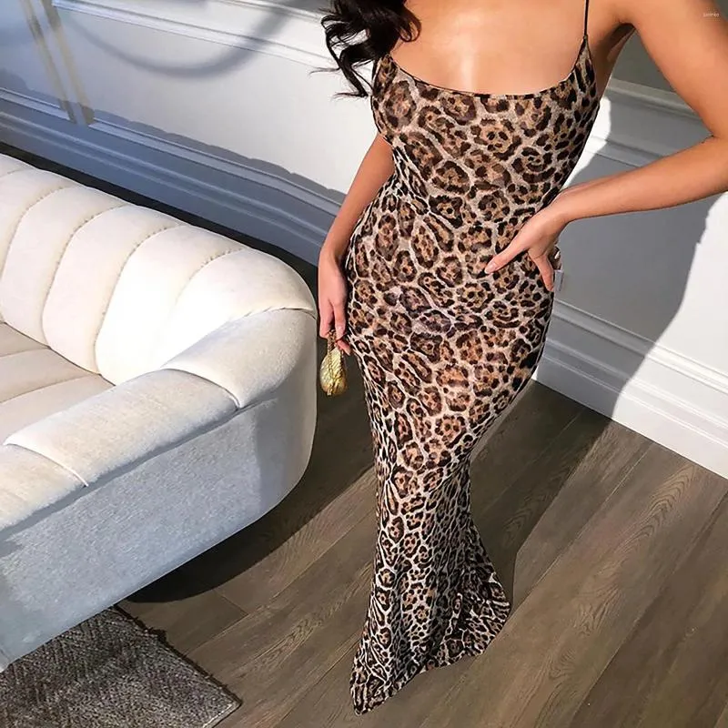 Leopard Print Skinny maxi dress with Backless Spaghetti Straps - Perfect for Casual, Spring, Summer Parties and Chic Fashion Leopard Print Skinny maxi dress with Backless Spaghetti Straps - Perfect for Casual, Spring, Summer Parties and Chic Fashion