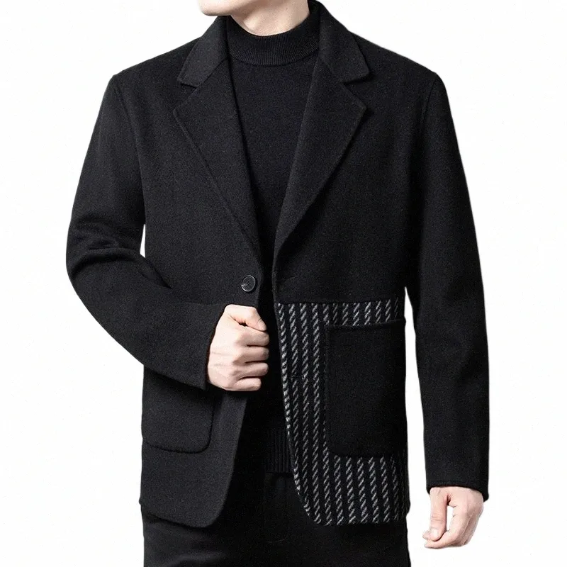 New Men's Fi Busin Casual Gentleman's Double-sided Wool Double-sided Coreano Noite Dr Oficiando Casamento Blazer b1pw #