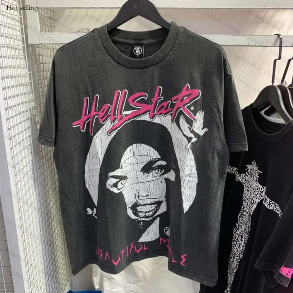 Hellstar Shirt Hellstar T-Shirt T-Shirt Herren Damen Designer T-Shirt Grafik T-Shirt Kleidung Kleidung Hipster gewaschener Stoff Street Graffiti Schriftzug Folie 3838